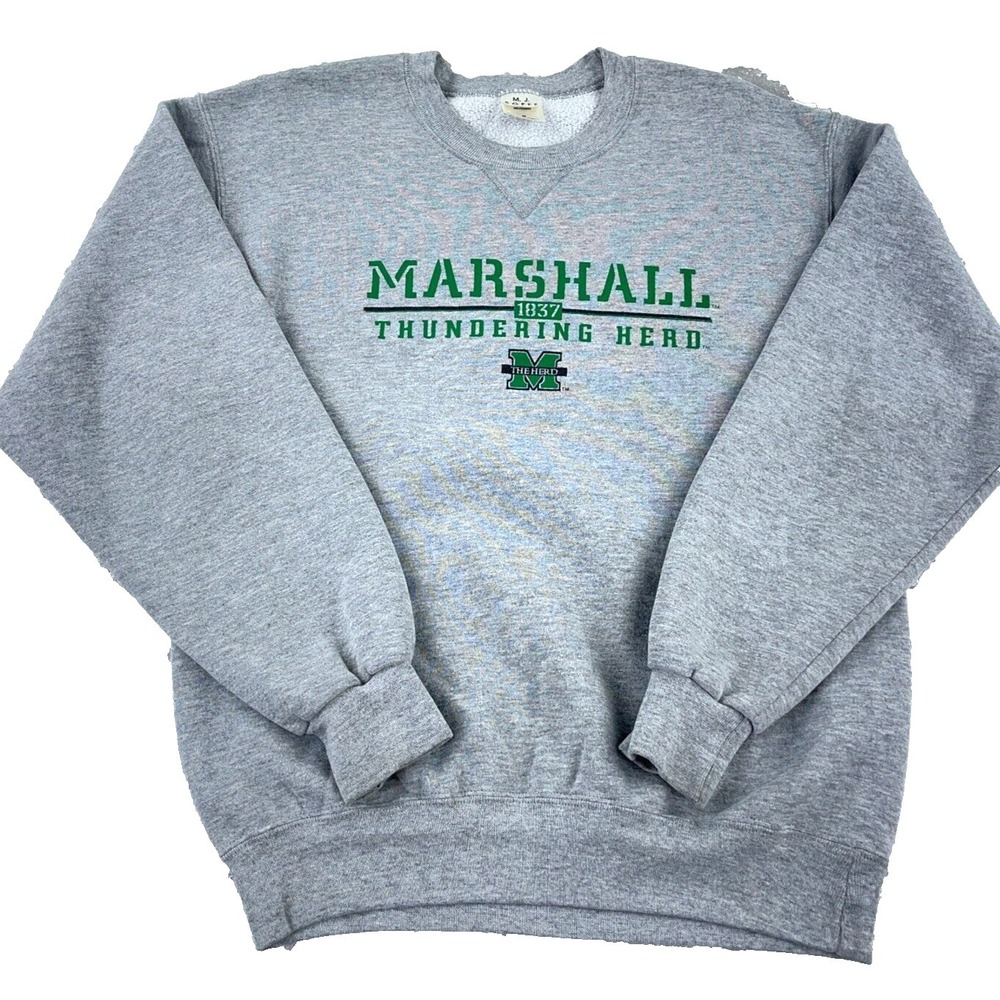 Vintage Marshall Thundering Herd Sweatshirt Men Medium Crewneck 90s Y2K Heather‎